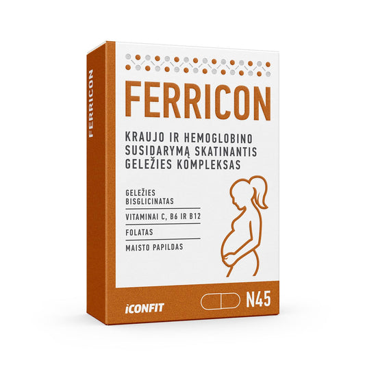 ICONFIT Ferricon - Geležies kompleksas nėščioms moterims, N45 LT